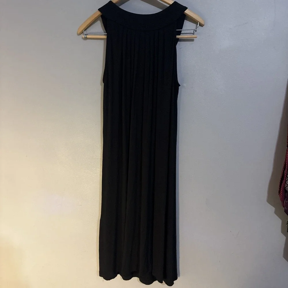 Michael Kors Women's Sz Med Black Tank Dress Tunic Top Silver Chains Black $109